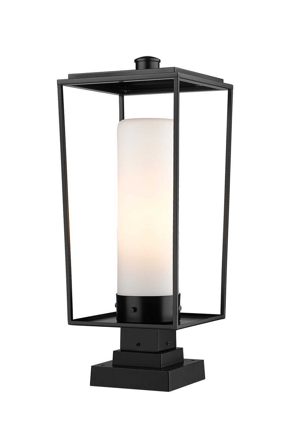Lanterne extérieure sur socle Sheridan Carré, 10", Opale blanc – Z-Lite