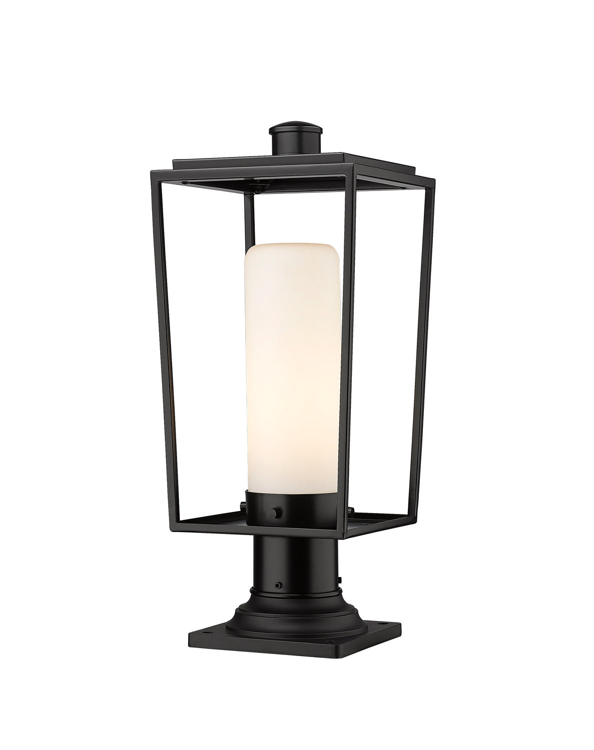 Lanterne extérieure sur socle Sheridan Rond, 8", Opale blanc – Z-Lite