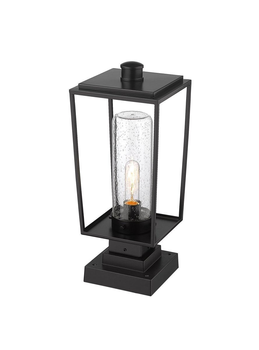 Lanterne extérieure sur socle Sheridan - Carré décoratif 8" Opale blanc by Z-Lite | Luminaires & cie