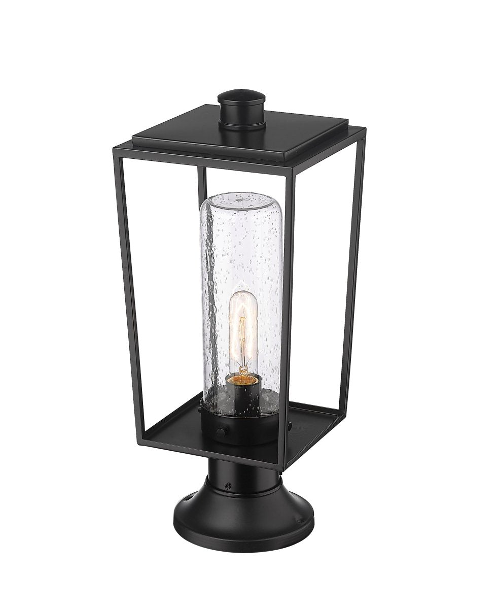 Lanterne extérieure sur socle Sheridan - Carré décoratif 8" Opale blanc by Z-Lite | Luminaires & cie