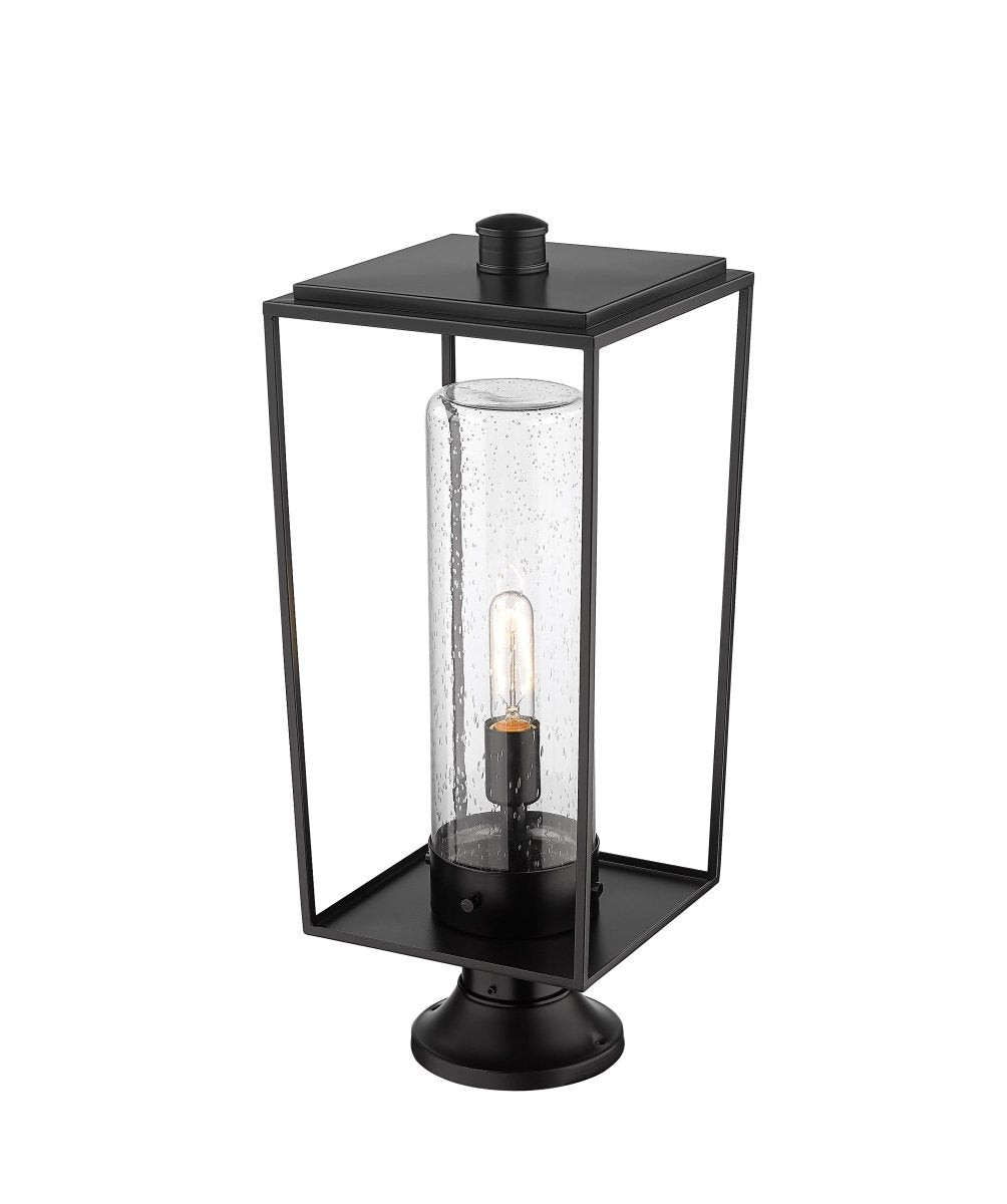 Lanterne extérieure sur socle Sheridan - Carré décoratif 8" Opale blanc by Z-Lite | Luminaires & cie