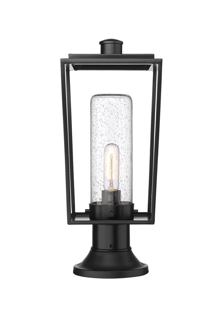 Lanterne extérieure sur socle Sheridan - Carré décoratif 8" Opale blanc by Z-Lite | Luminaires & cie