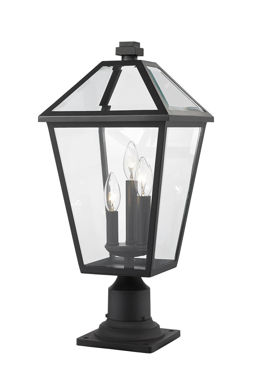 Lanterne extérieure sur socle Talbot Rond, Noir, 10" – Z-Lite