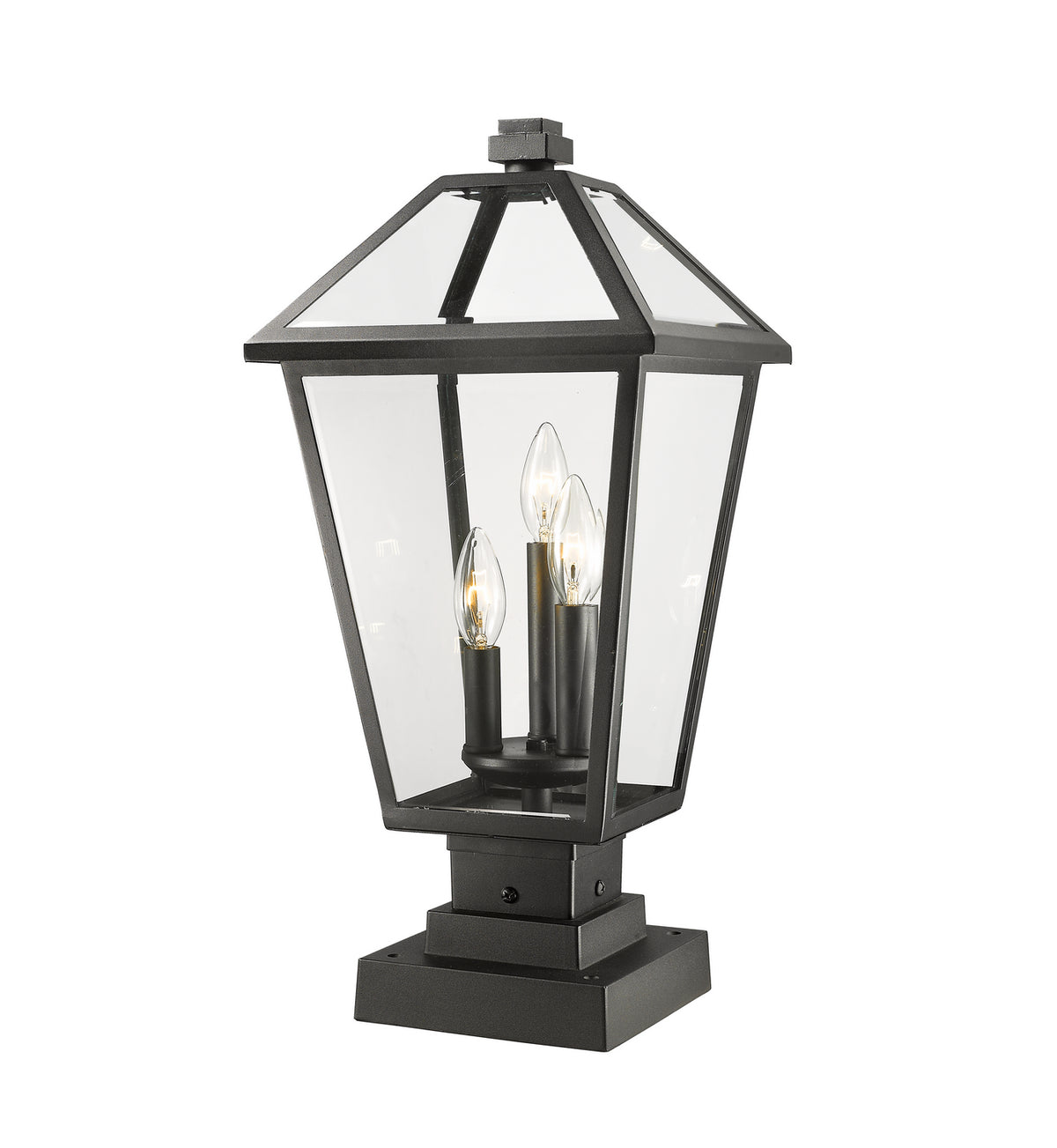 Lanterne extérieure sur socle Talbot Carré, Noir, 10" – Z-Lite