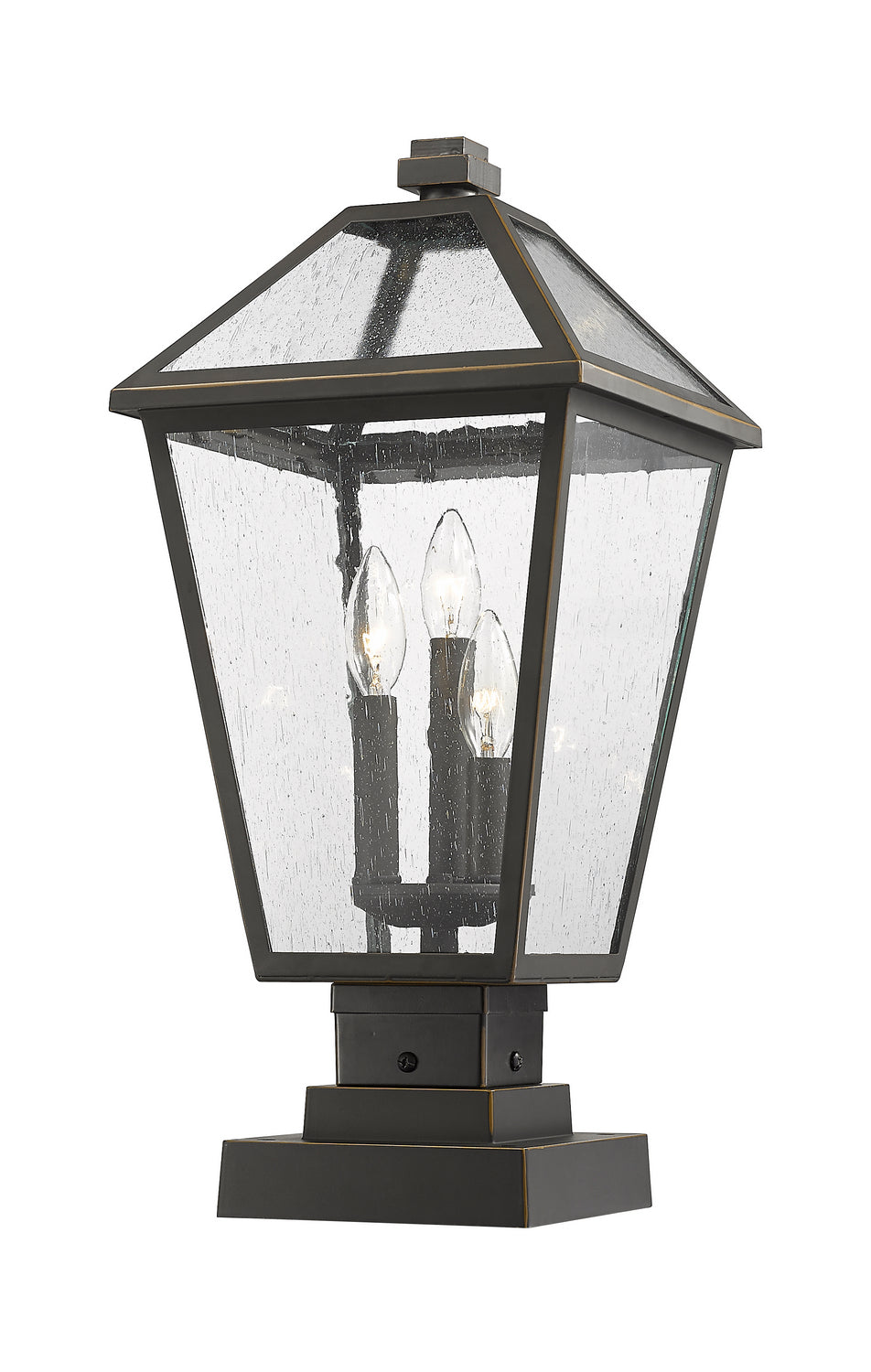 Lanterne extérieure sur socle Talbot Carré, Bronze huilé, 10" – vue 2