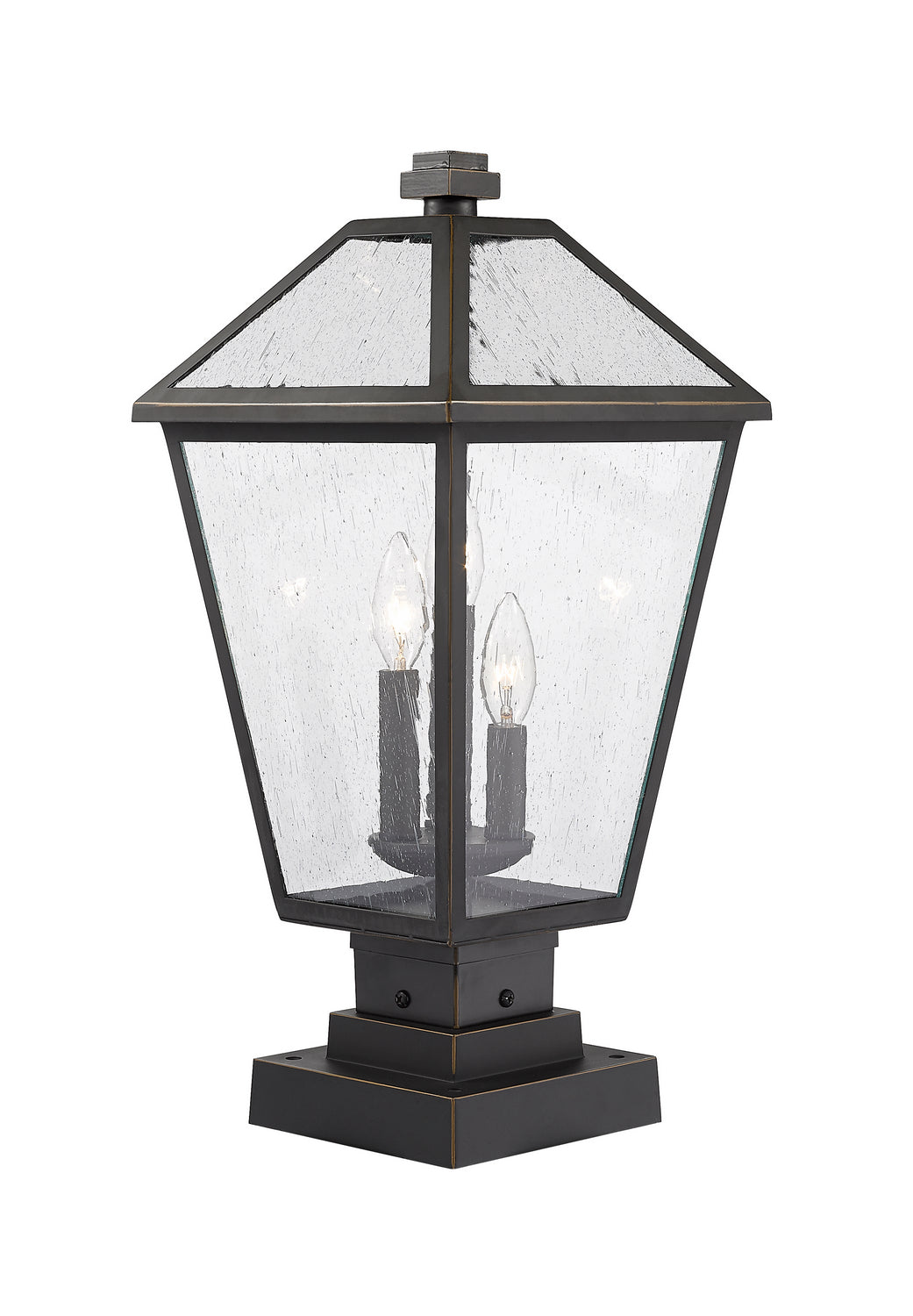 Lanterne extérieure sur socle Talbot Carré, Bronze huilé, 10" – vue 3