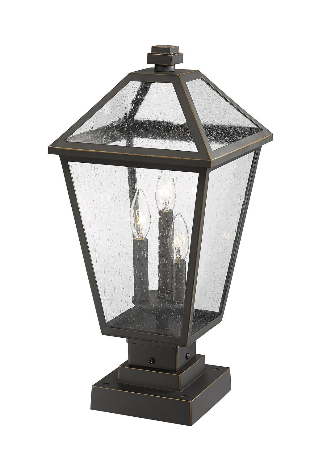 Lanterne extérieure sur socle Talbot Carré, Bronze huilé, 10" – vue 4