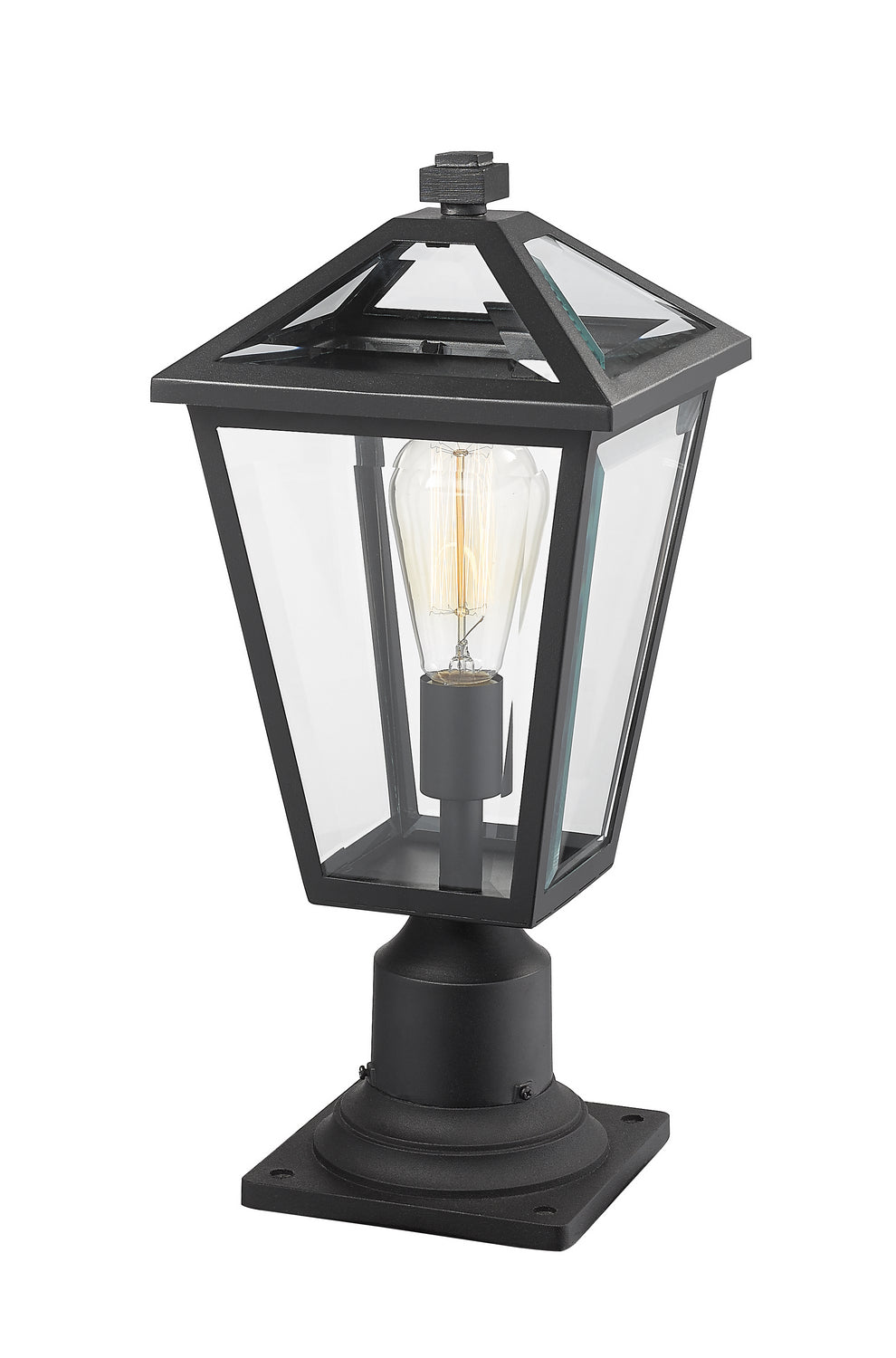 Lanterne extérieure sur socle Talbot Rond, Noir, 8 1/4" – vue 3