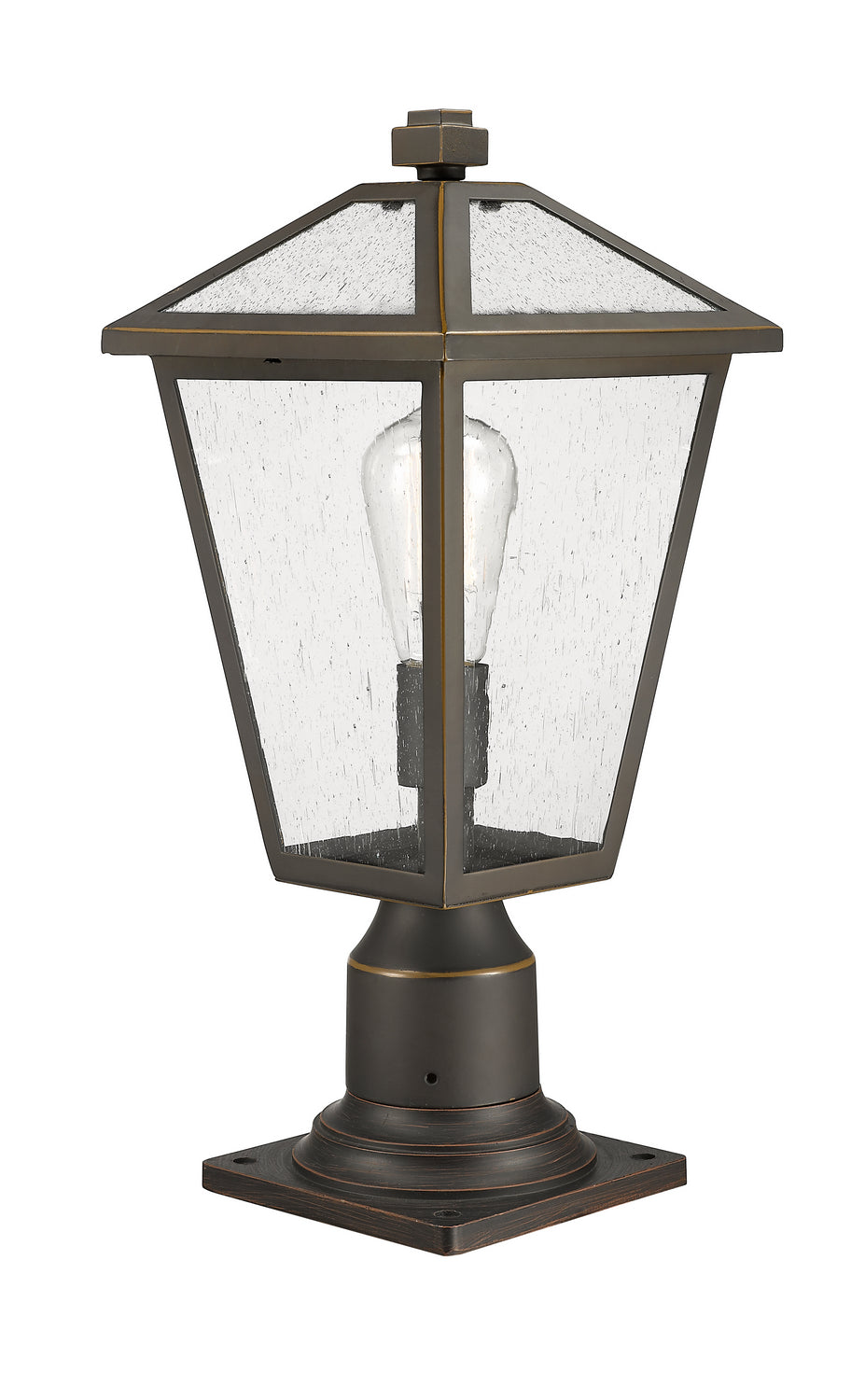Lanterne extérieure sur socle Talbot Rond, Bronze huilé, 8 1/4" – vue 4