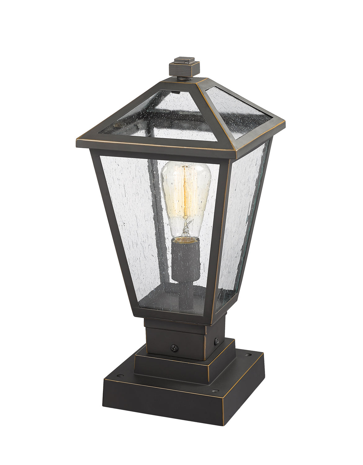 Lanterne extérieure sur socle Talbot Carré, Bronze huilé, 8 1/4" – vue 3