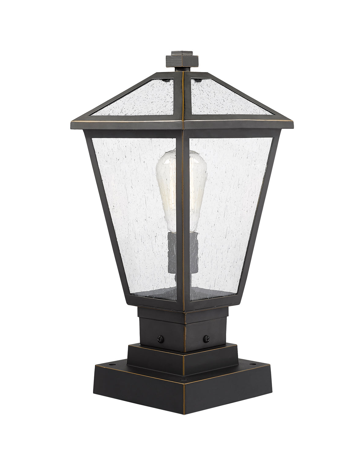 Lanterne extérieure sur socle Talbot Carré, Bronze huilé, 8 1/4" – vue 4