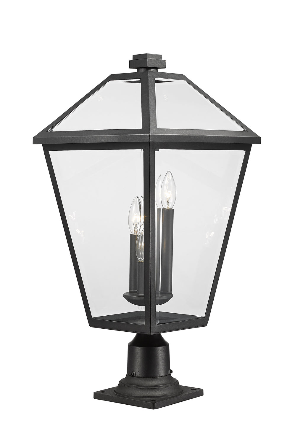 Lanterne extérieure sur socle Talbot Rond, Noir, 12 1/4" – vue 2