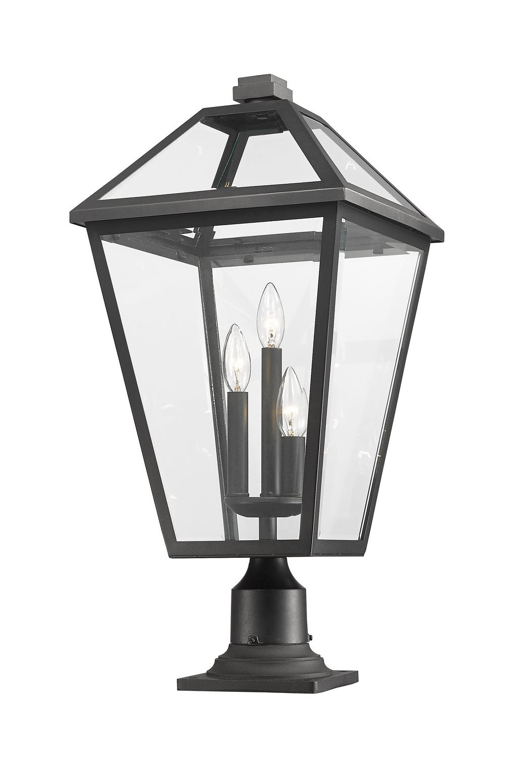 Lanterne extérieure sur socle Talbot Rond, Noir, 12 1/4" – vue 3