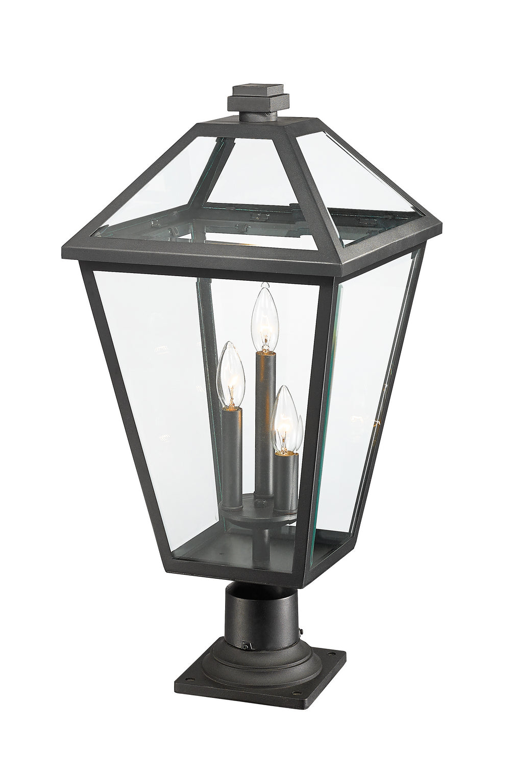 Lanterne extérieure sur socle Talbot Rond, Noir, 12 1/4" – vue 4