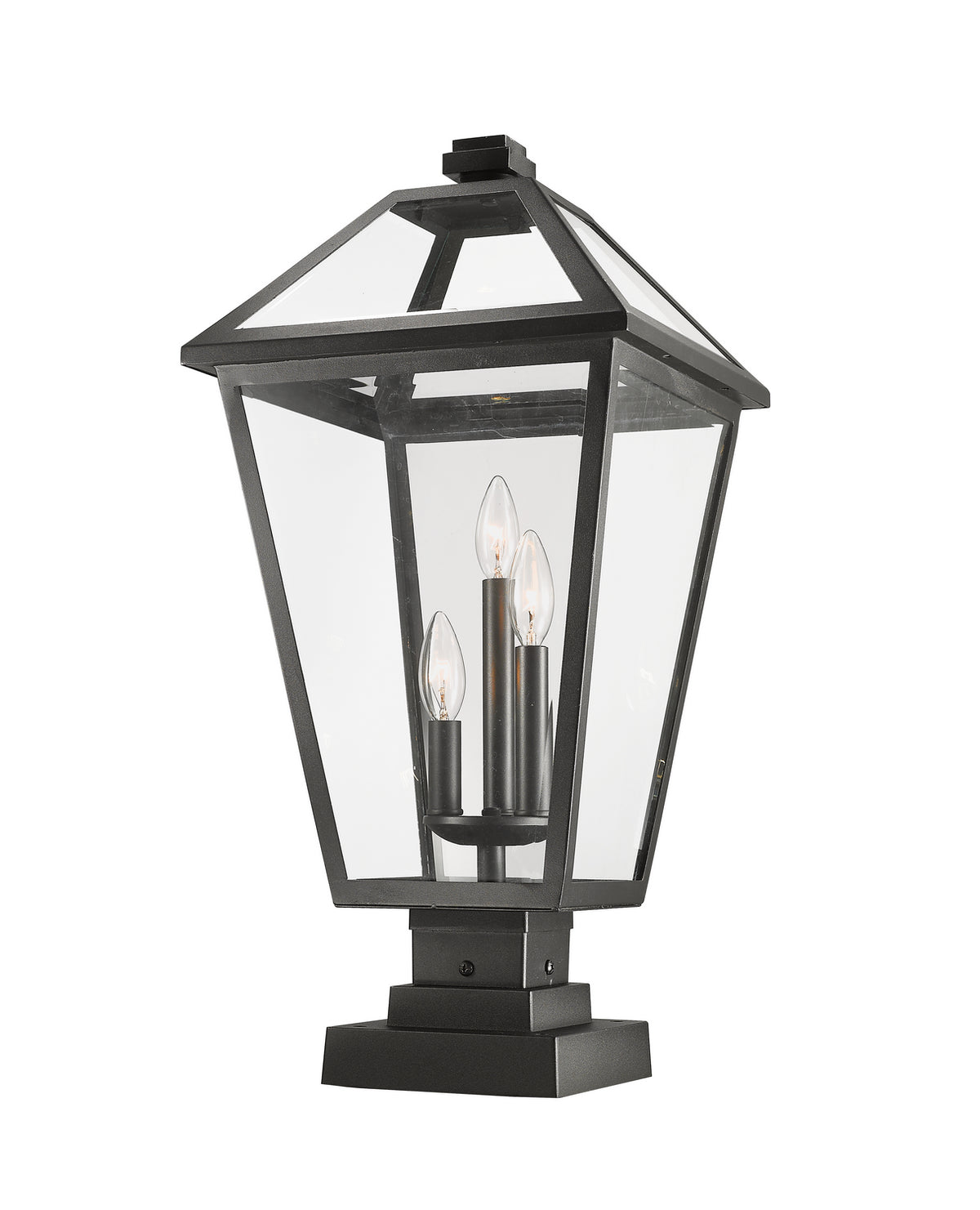 Lanterne extérieure sur socle Talbot Carré, Noir, 12 1/4" – vue 2