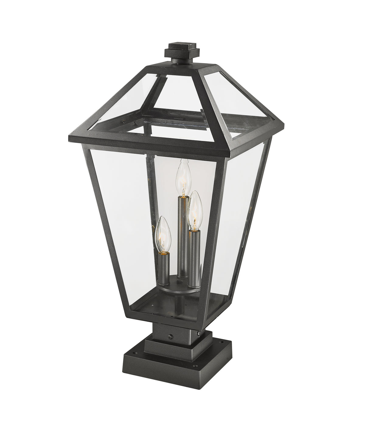Lanterne extérieure sur socle Talbot Carré, Noir, 12 1/4" – vue 3