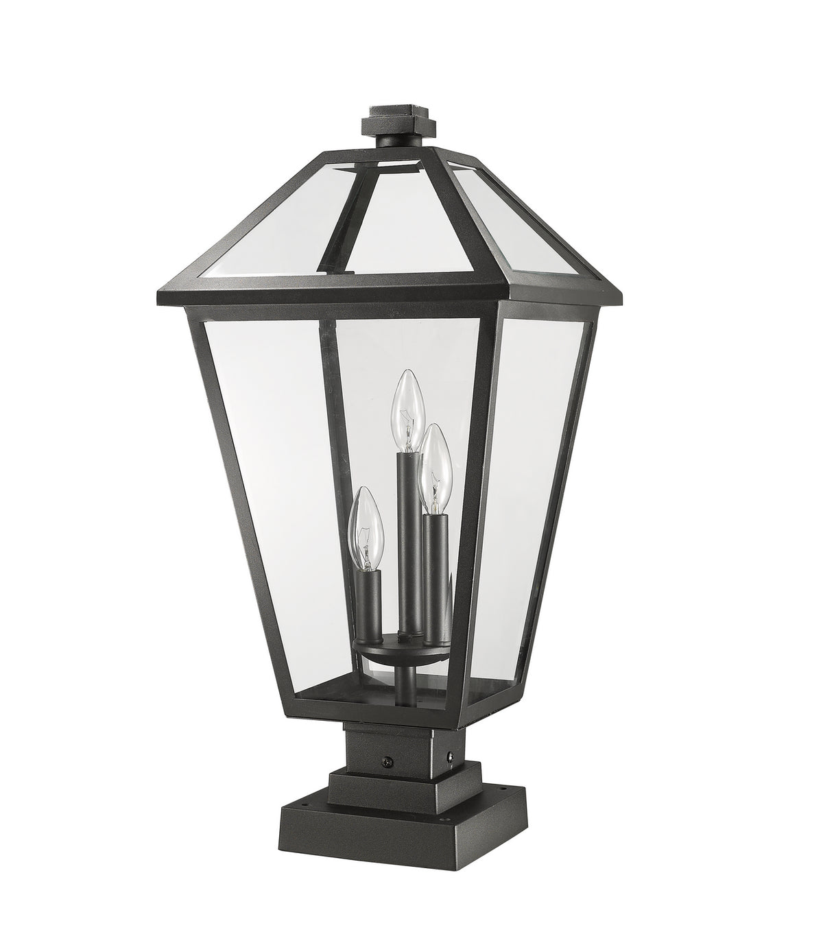 Lanterne extérieure sur socle Talbot Carré, Noir, 12 1/4" – vue 5
