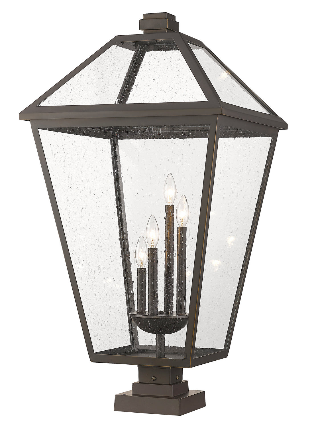 Lanterne extérieure sur socle Talbot Carré, Bronze huilé, 19 1/2" – Z-Lite