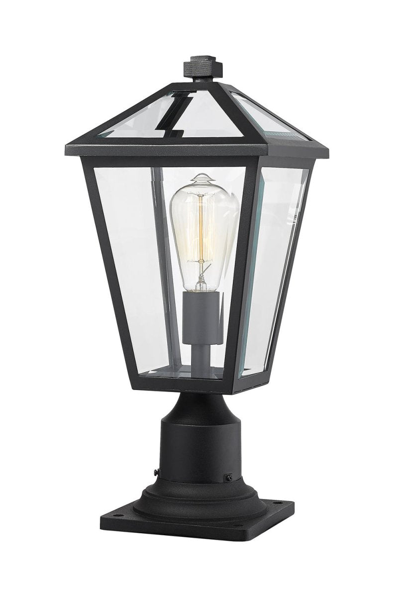 Lanterne extérieure sur socle Talbot - Rond Noir 8 1/4" by Z-Lite | Luminaires & cie