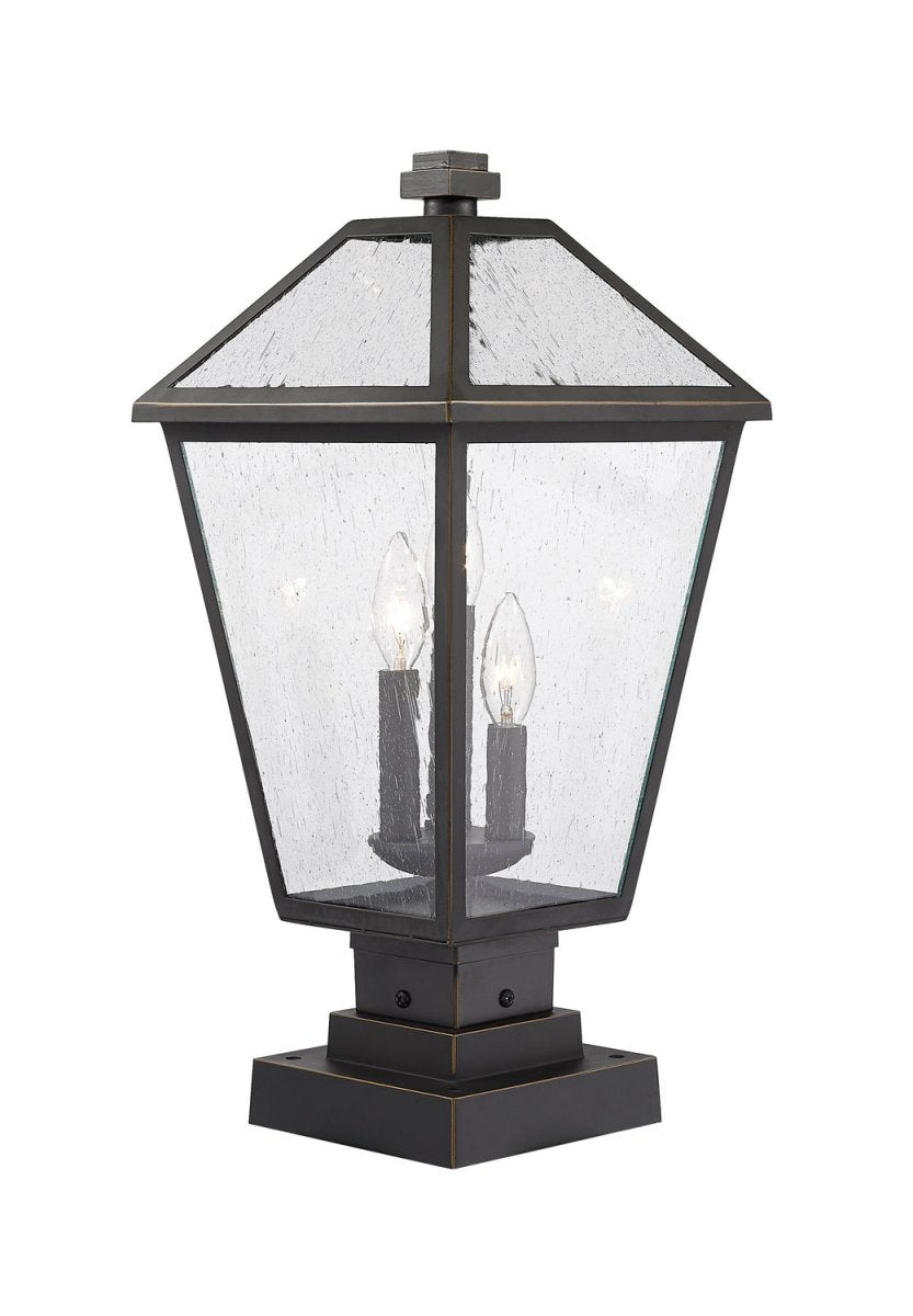 Lanterne extérieure sur socle Talbot - Carré Bronze huilé 19 1/2" by Z-Lite | Luminaires & cie