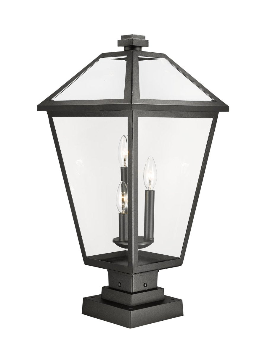 Lanterne extérieure sur socle Talbot - Carré Bronze huilé 19 1/2" by Z-Lite | Luminaires & cie
