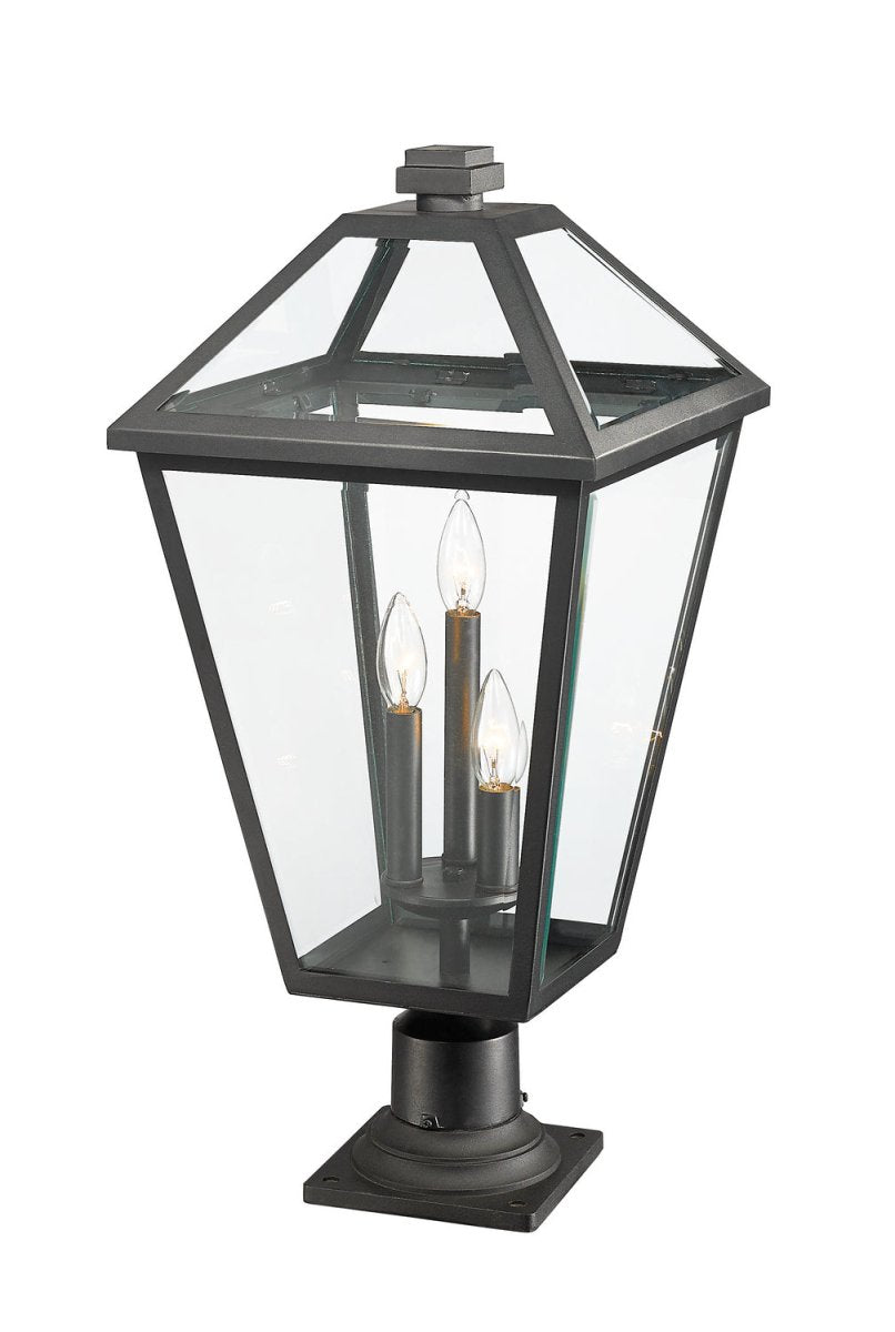 Lanterne extérieure sur socle Talbot - Carré Bronze huilé 19 1/2" by Z-Lite | Luminaires & cie