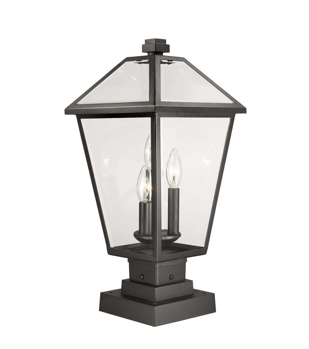 Lanterne extérieure sur socle Talbot - Carré Bronze huilé 19 1/2" by Z-Lite | Luminaires & cie