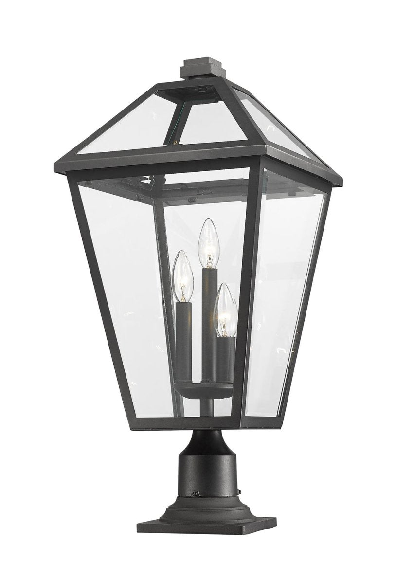 Lanterne extérieure sur socle Talbot - Carré Bronze huilé 19 1/2" by Z-Lite | Luminaires & cie