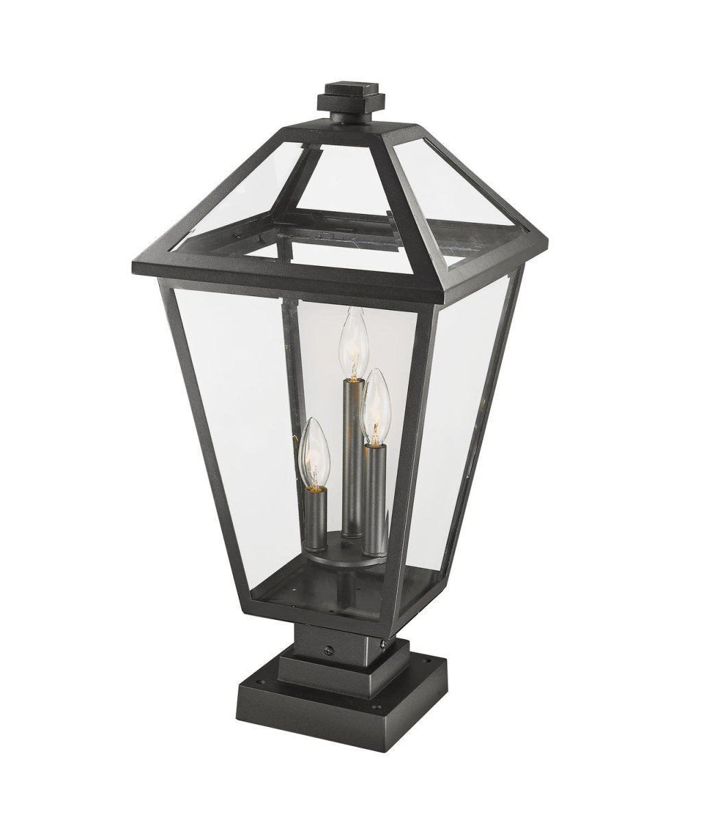 Lanterne extérieure sur socle Talbot - Carré Bronze huilé 19 1/2" by Z-Lite | Luminaires & cie