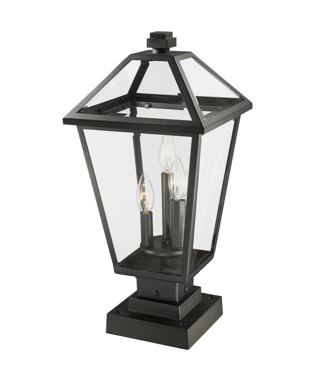 Lanterne extérieure sur socle Talbot - Carré Bronze huilé 19 1/2" by Z-Lite | Luminaires & cie
