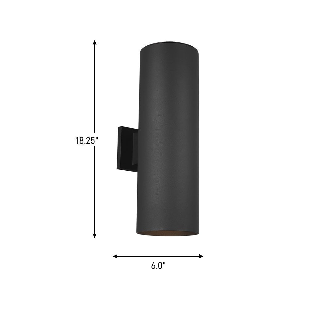Lanterne murale extérieure Outdoor Cylinders - Noir texturé 18" by Visual Comfort Studio | Luminaires & cie