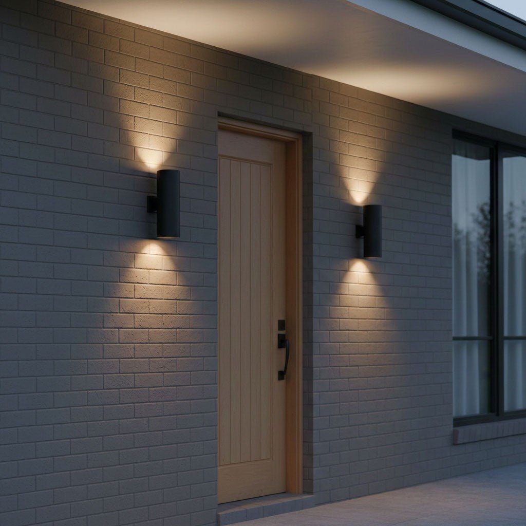 Lanterne murale extérieure Outdoor Cylinders - Noir texturé 18" by Visual Comfort Studio | Luminaires & cie