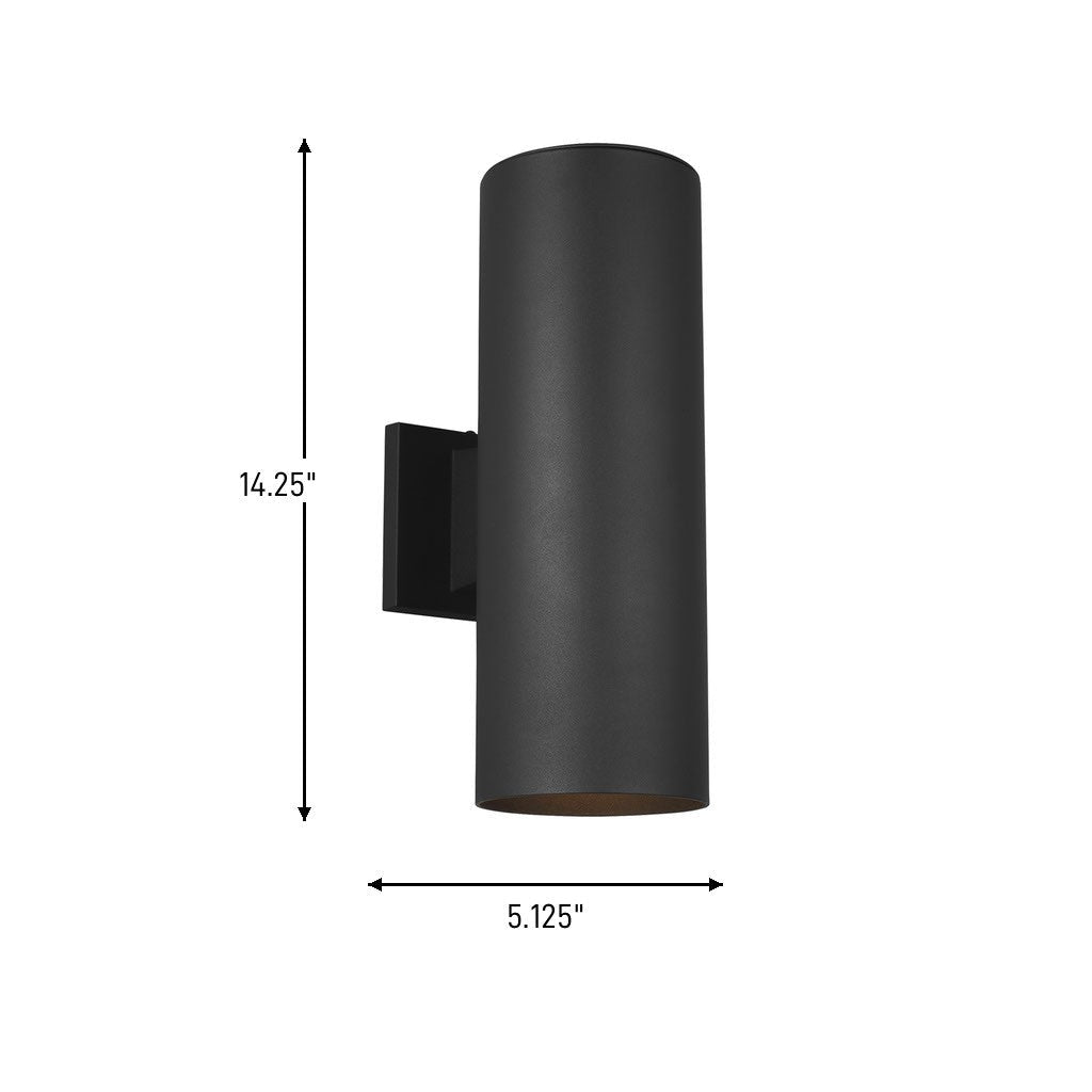 Lanterne murale extérieure Outdoor Cylinders - Noir texturé 18" by Visual Comfort Studio | Luminaires & cie