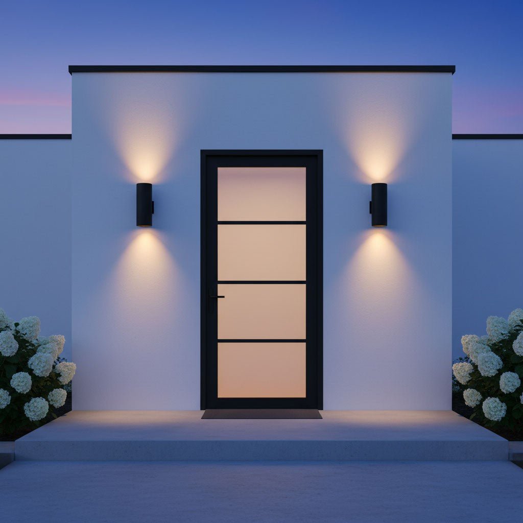 Lanterne murale extérieure Outdoor Cylinders - Noir texturé 18" by Visual Comfort Studio | Luminaires & cie