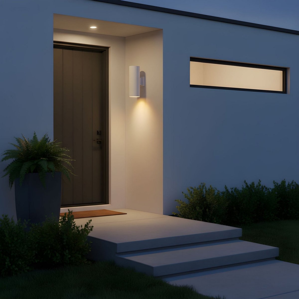 Lanterne murale extérieure Outdoor Cylinders - Noir texturé 18" by Visual Comfort Studio | Luminaires & cie