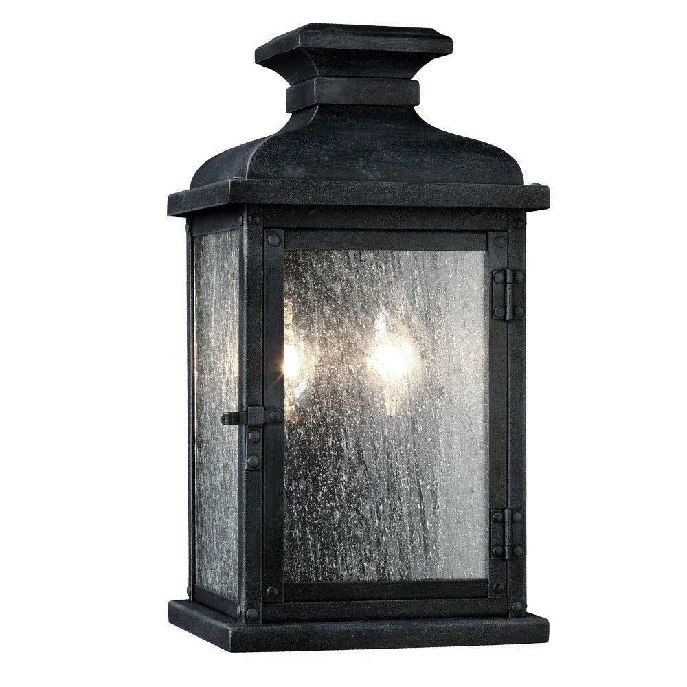 Lanterne murale extérieure Pediment - Zinc vieilli foncé 6 3/4" by Visual Comfort Studio | Luminaires & cie