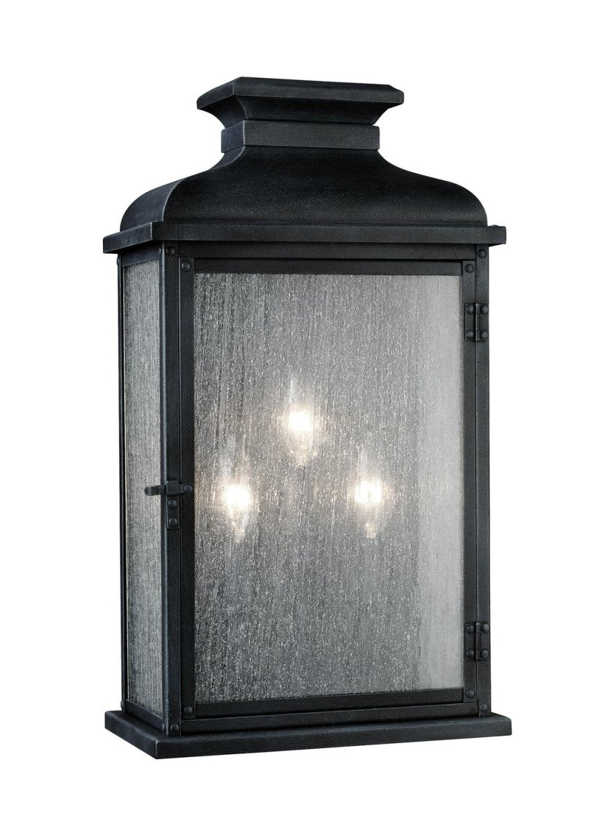 Lanterne murale extérieure Pediment - Zinc vieilli foncé 10" by Visual Comfort Studio | Luminaires & cie