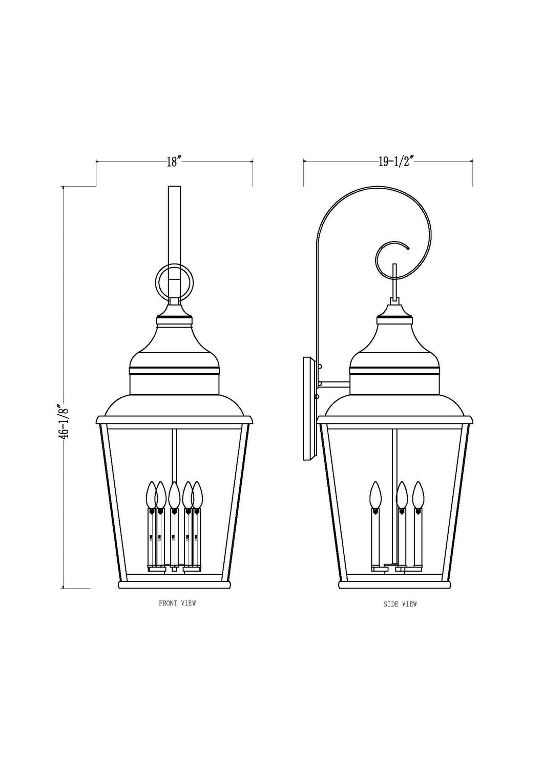 Lanterne murale extérieure Raphael 18" – vue 6