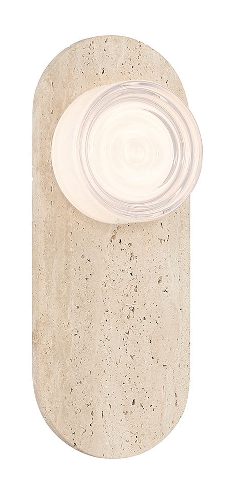 Lanterne murale extérieure Sternn Travertin, Verre ondulé transparent – vue 2
