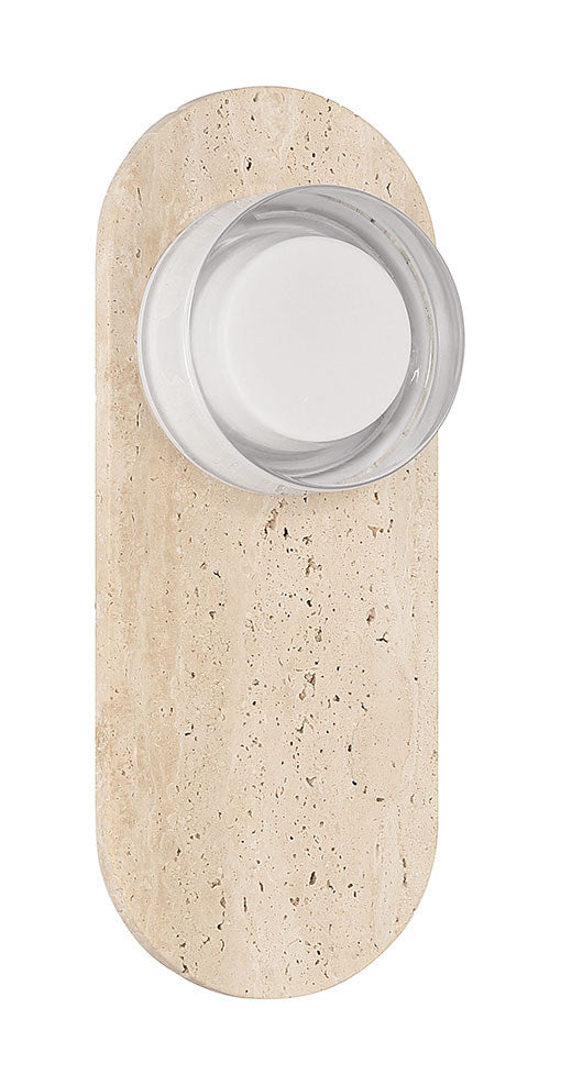 Lanterne murale extérieure Sternn Travertin, Verre transparent lisse – vue 4