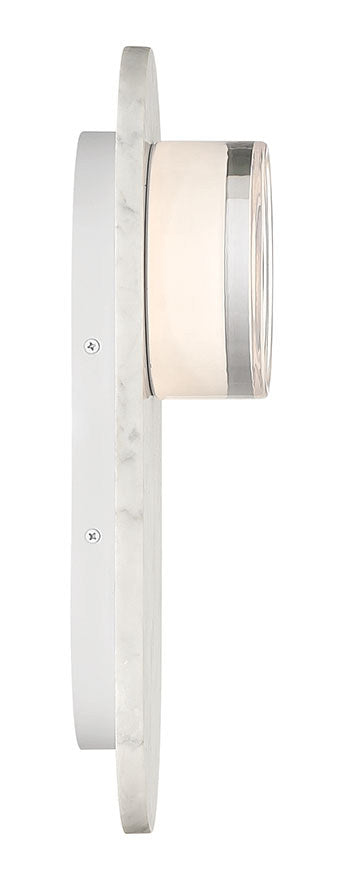 Lanterne murale extérieure Sternn Blanc marbre, Verre ondulé transparent – vue 3