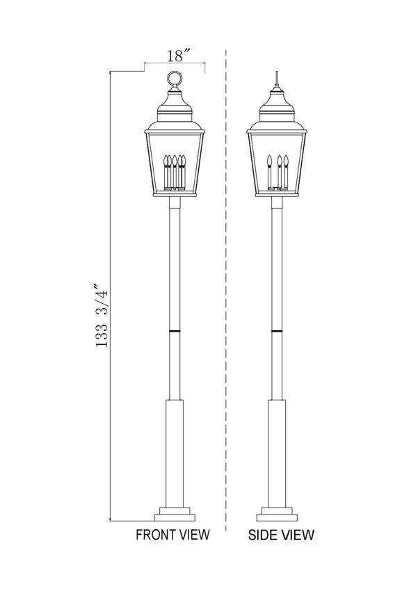 Lanterne sur poteau Raphael 135 1/4" – vue 6