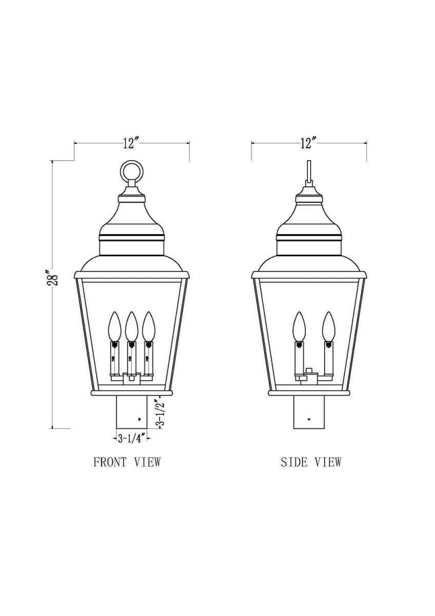 Lanterne sur poteau Raphael - 39 1/2" by Z-Lite | Luminaires & cie