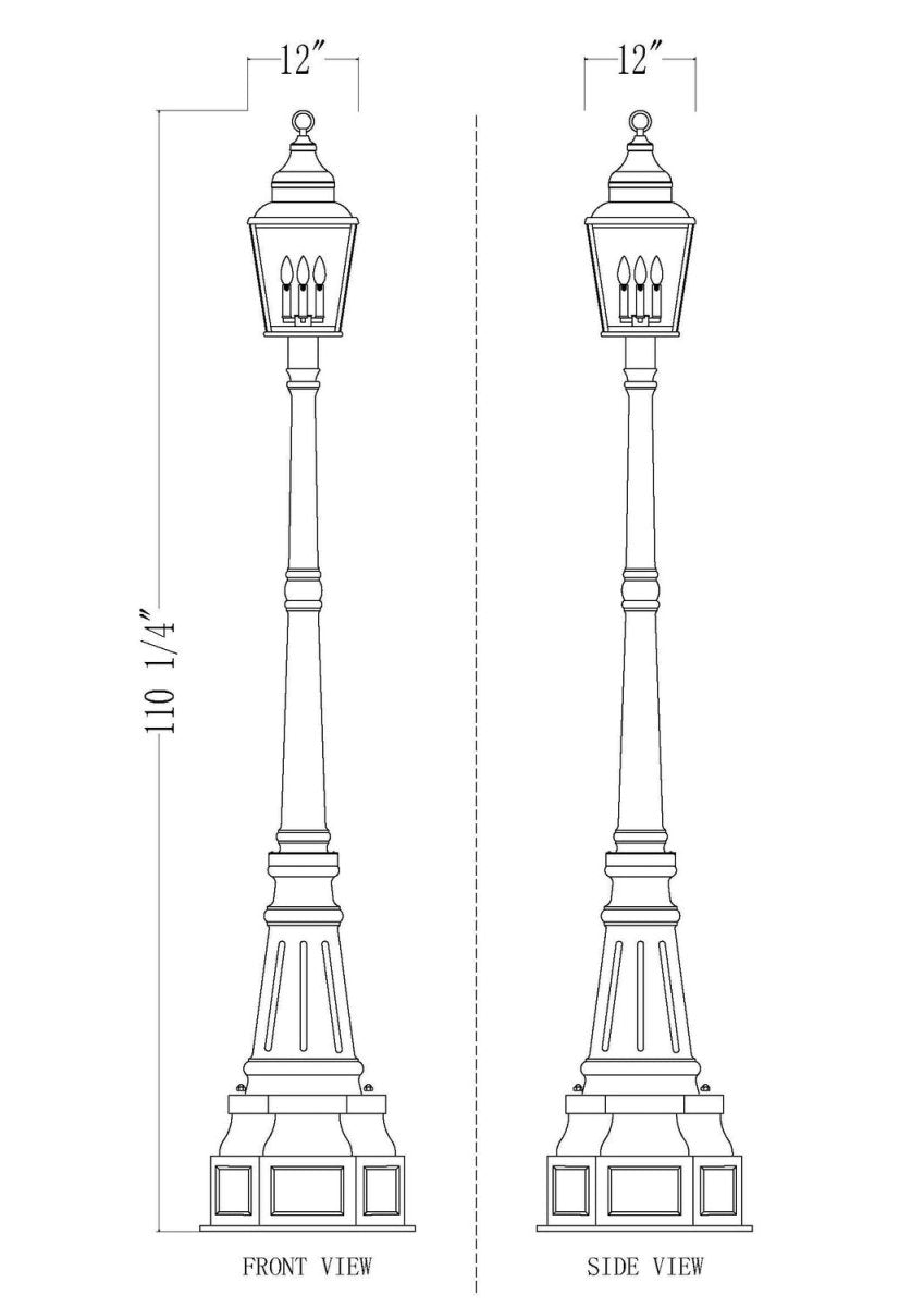 Lanterne sur poteau Raphael - 39 1/2" by Z-Lite | Luminaires & cie