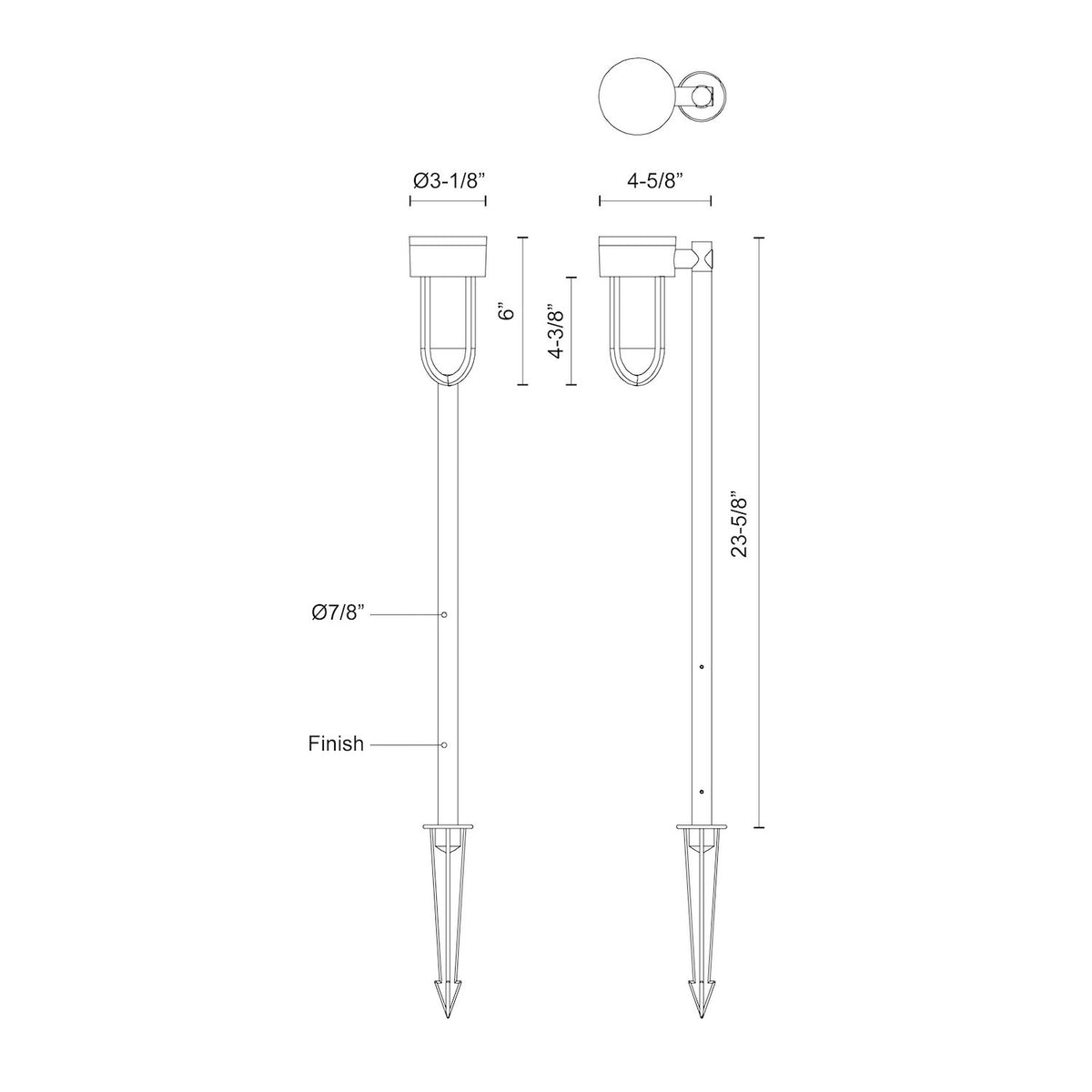 Luminaire de sentier Davy 23 5/8", 4 5/8" – vue 2