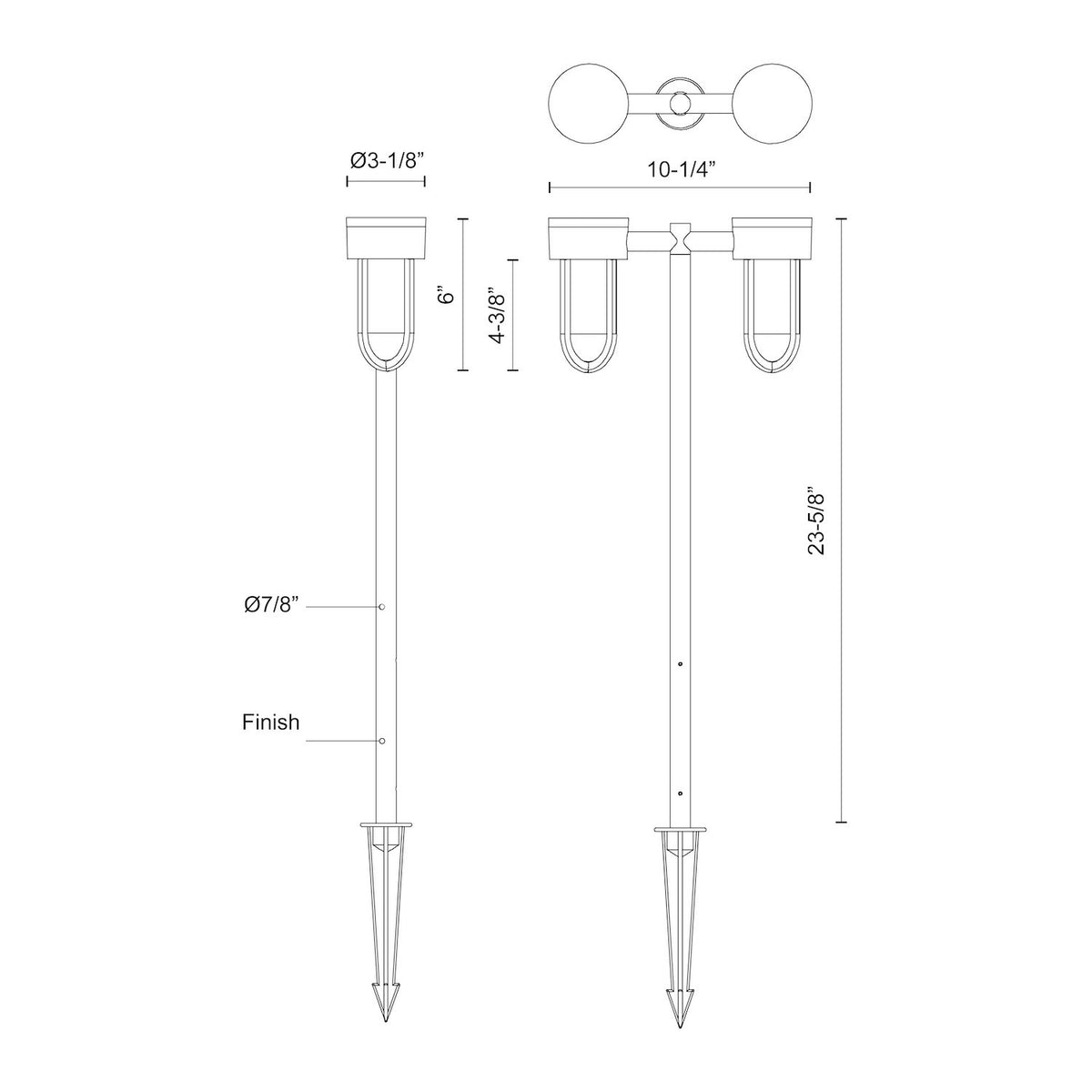Luminaire de sentier Davy 23 5/8", 10 1/4" – vue 2