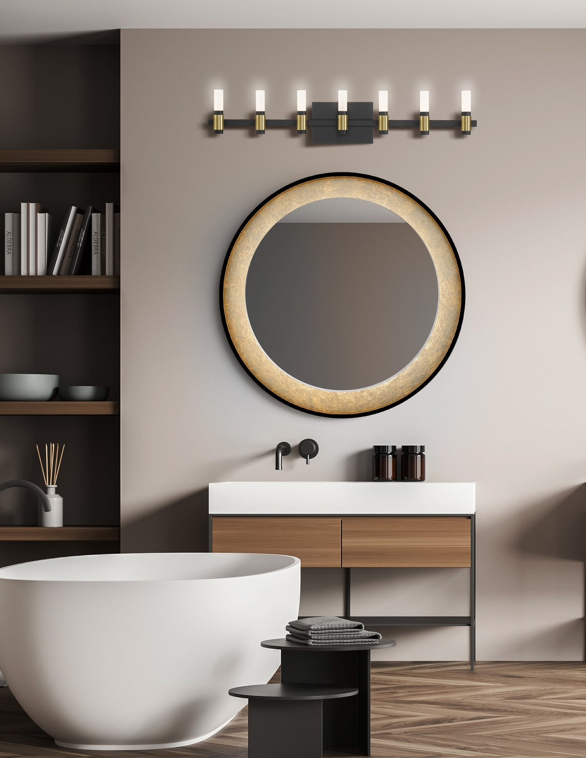 Luminaire de vanité Albany Argent-Noir Mix, 32 1/4" – vue 4