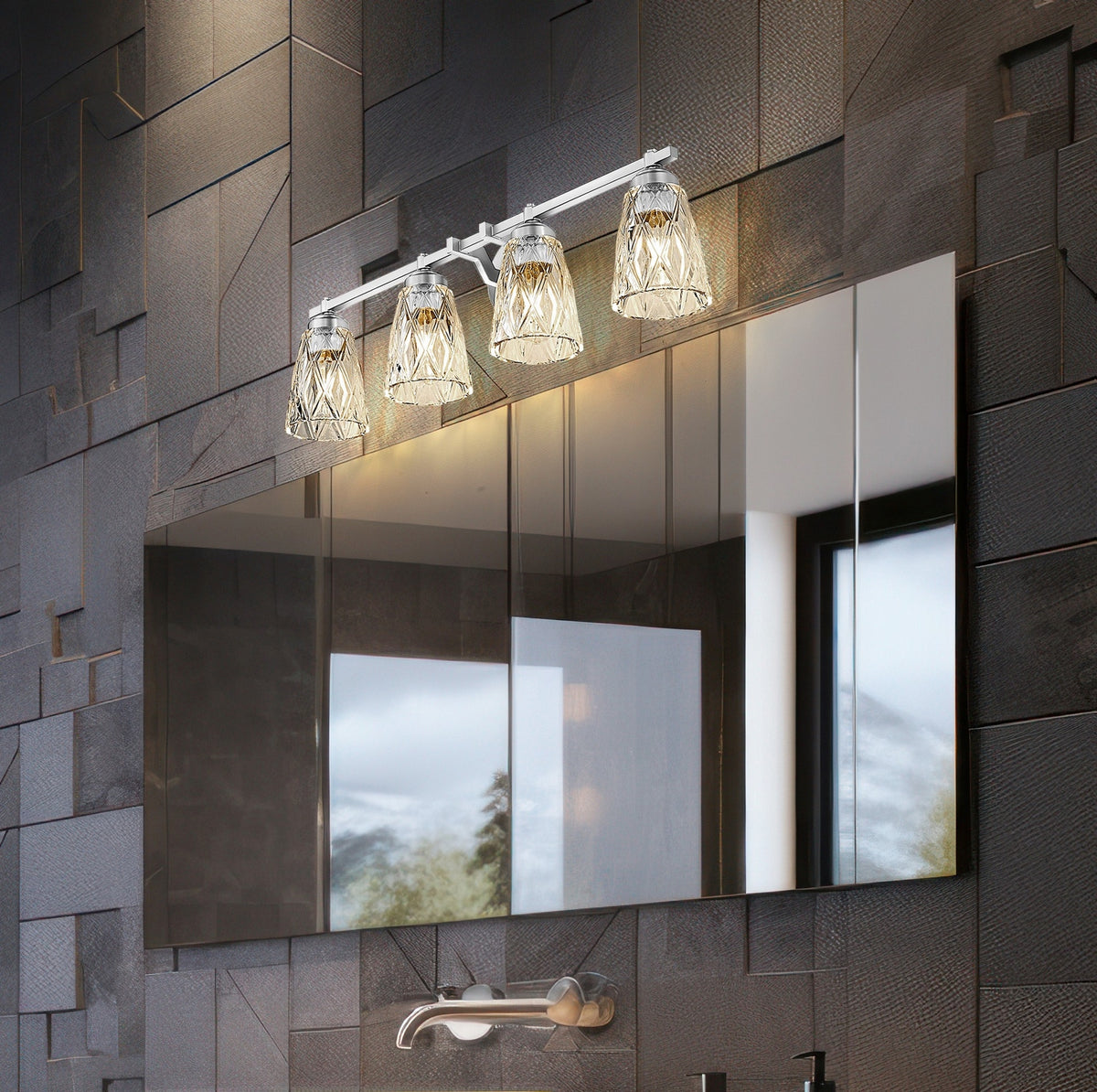 Luminaire de vanité Andree Nickel brossé, 32" – vue 7