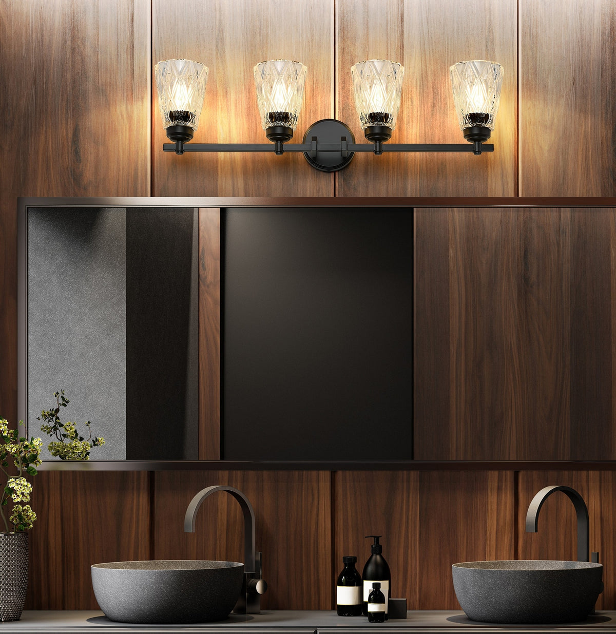Luminaire de vanité Andree Noir mat, 32" – vue 8