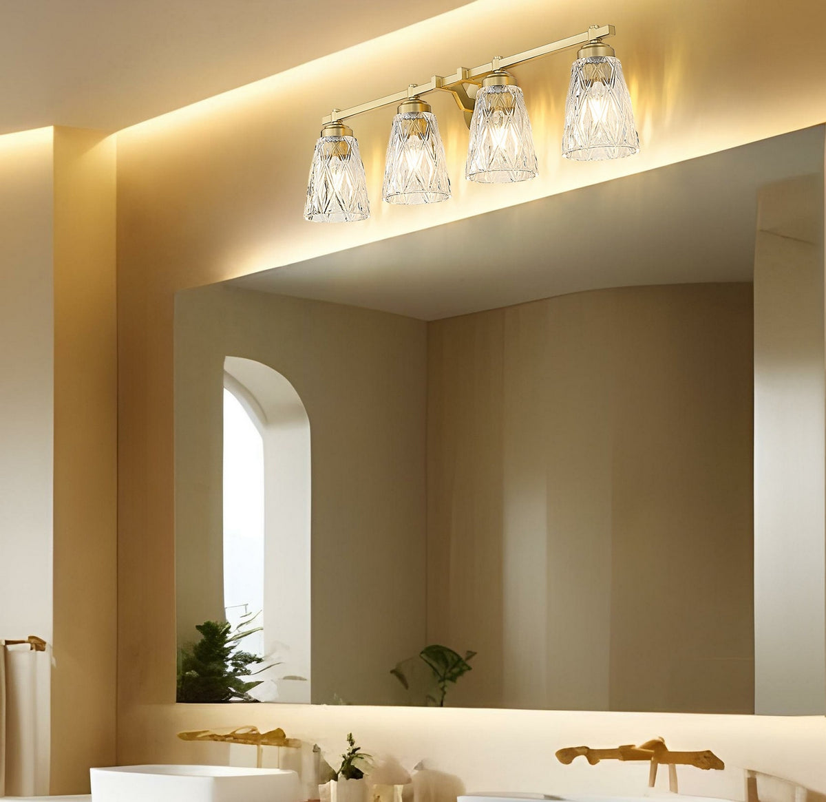 Luminaire de vanité Andree Or moderne, 32" – vue 7